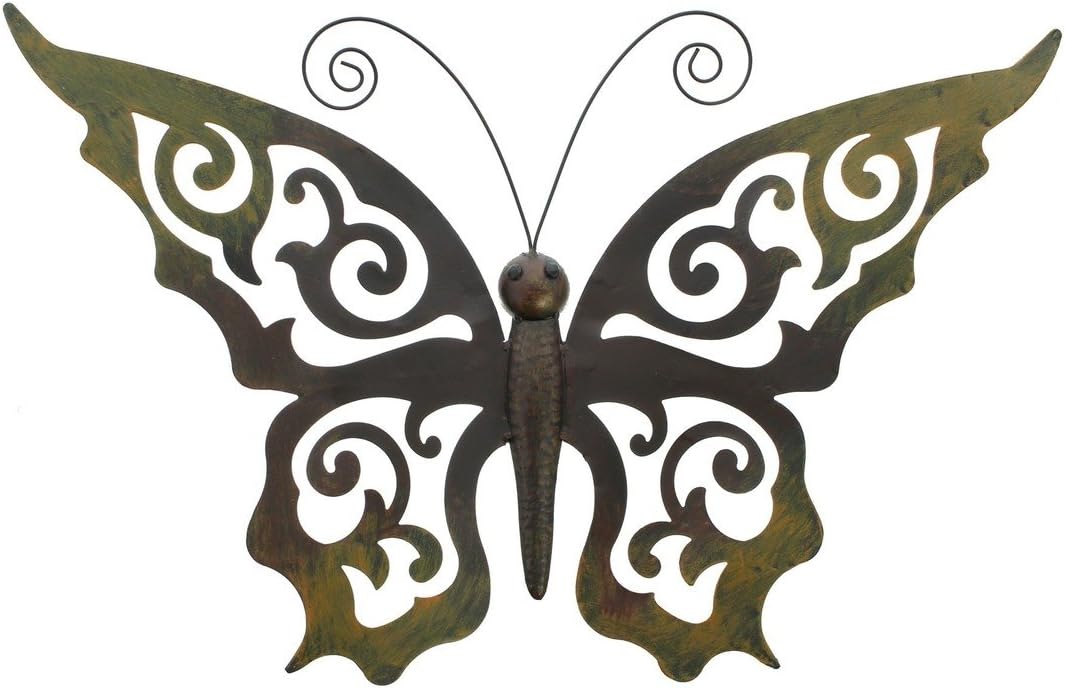Metal Butterfly Wall Art with Ornate Wings