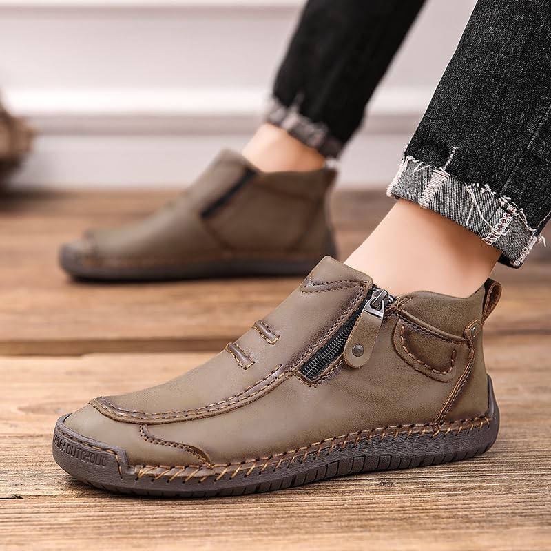 Mens Boots For Men High Top Loafers Shoes Chelsea Leather Casual Dress Men's White Khaki Brown Black Blue Size Boot Man Shoe Formal Oxford