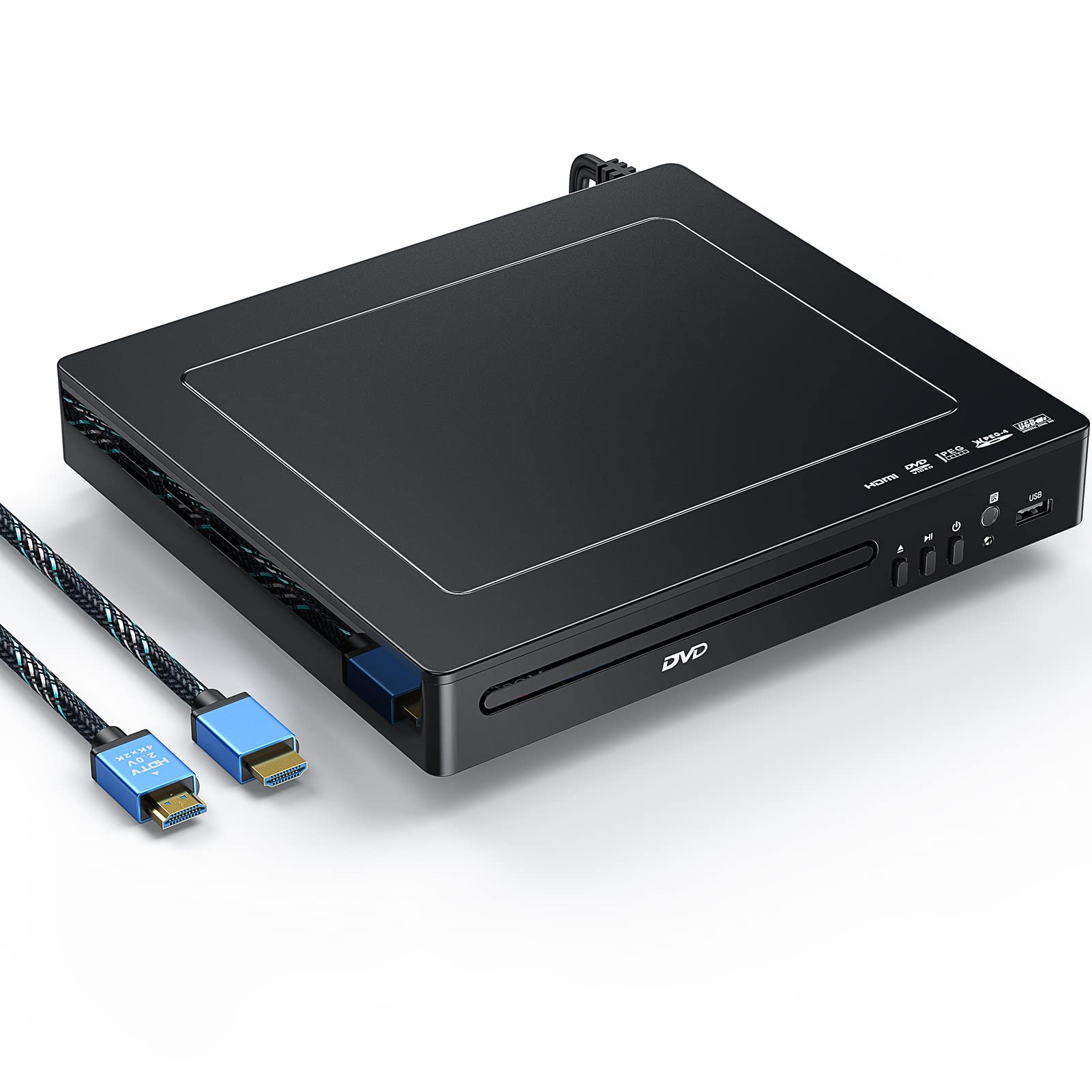 DVD Players for TV Bundle with 4K UHD HDMI Cable - 10 Feet