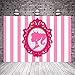 VIDMOT Pink White Stripes Backdrop Doll Head Photo Frame Glamour Girl Photography Background Christmas Party Decor 7x5ft Pink Party Backdrop Photo Booth Banner for Cake Table Supplies LSVV1009