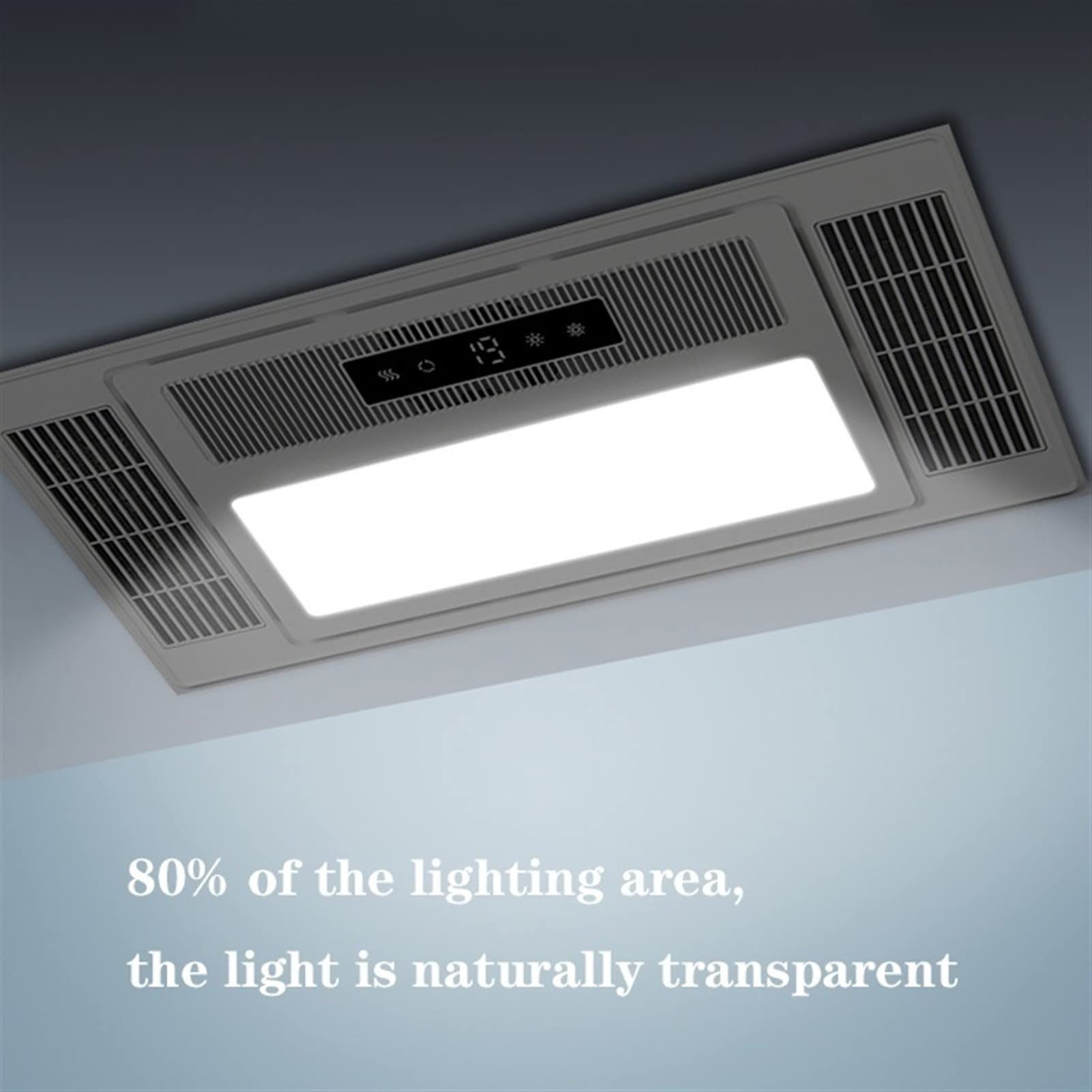 sdneNest Ventiladores de ventilación, combo de calentador y luz, calentador de baño, soplador de aire cálido de techo integrado, ventilador de escape de baño con iluminación LED, cinco en uno