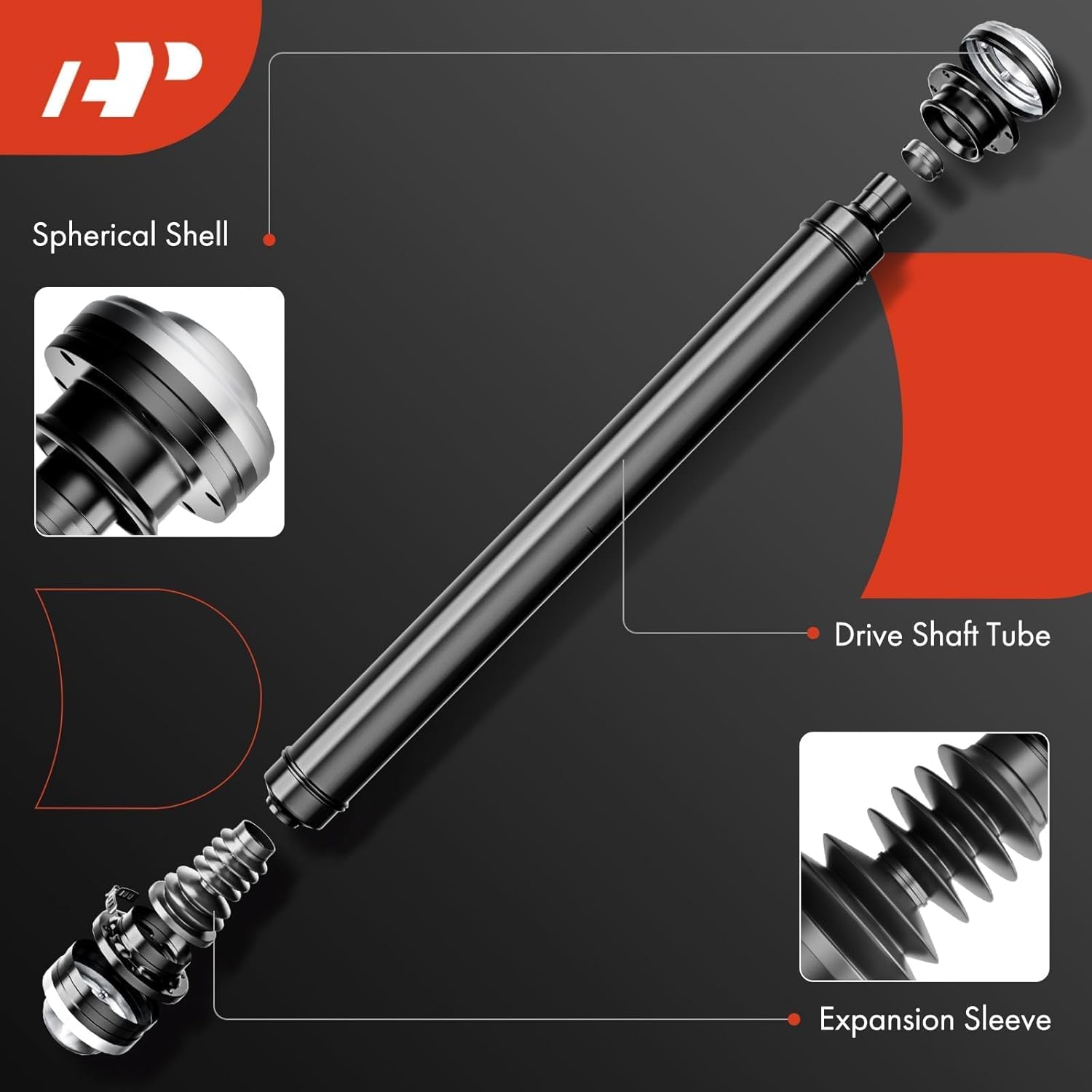 A-Premium Front Complete Drive Shaft Prop Shaft Driveshaft Assembly Compatible with Polaris General 1000 2018-2022