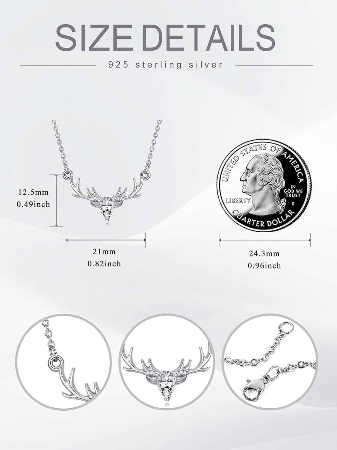 Snowman/Snowflake/Deer Necklace for Women 925 Sterling Silver Winter Necklace Christmas Jewelry for Women - Image 4