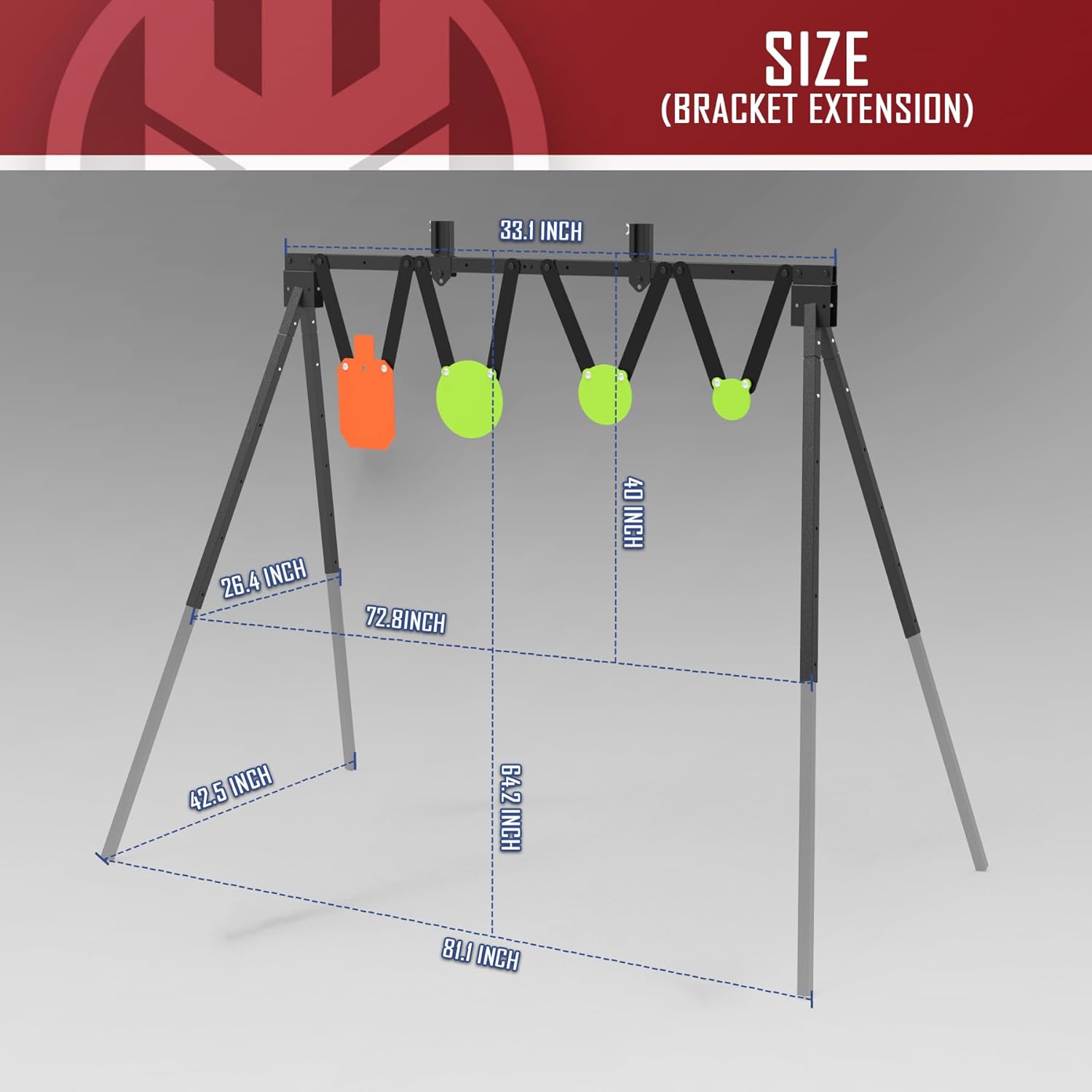 KNINE OUTDOORS AR500 Steel Target for Shooting Target Stand System Kit, 3/8" Thick 7"x 12" Silhouette Targets, 3/8" Thick 4" 6" 8" Gong Targets