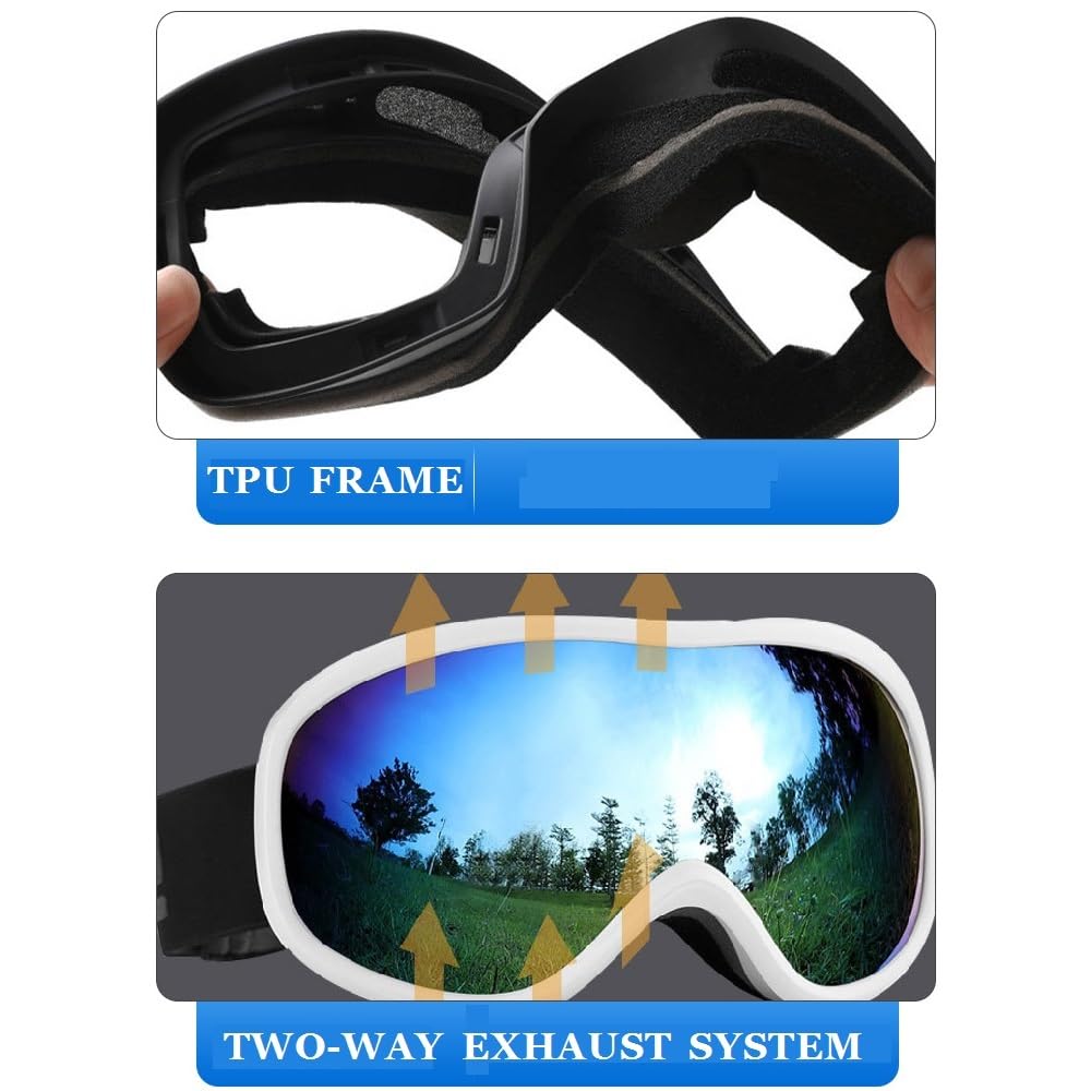 Lunettes de ski coupe-vent pour homme et femme, double pont, anti-buée, anti-reflets, protection UV