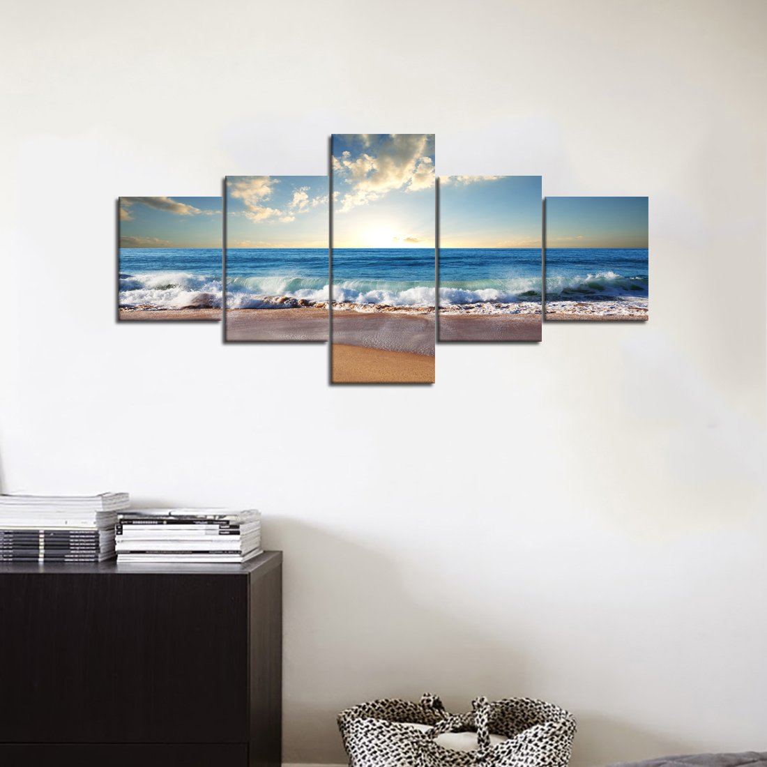 Amazon.co.jp: ビーチ 海 波 絵 ウォールアート リビングルーム ホーム