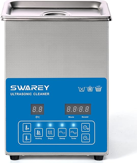 2.5L Ultrasonic Cleaner Professional Ultrasound Clean Machine with Degas & Timer and Heater for Ring, Silver, Eyeglass, Watches, Jewelry, Coins, Industrial Accessory, Circuit Board etc.