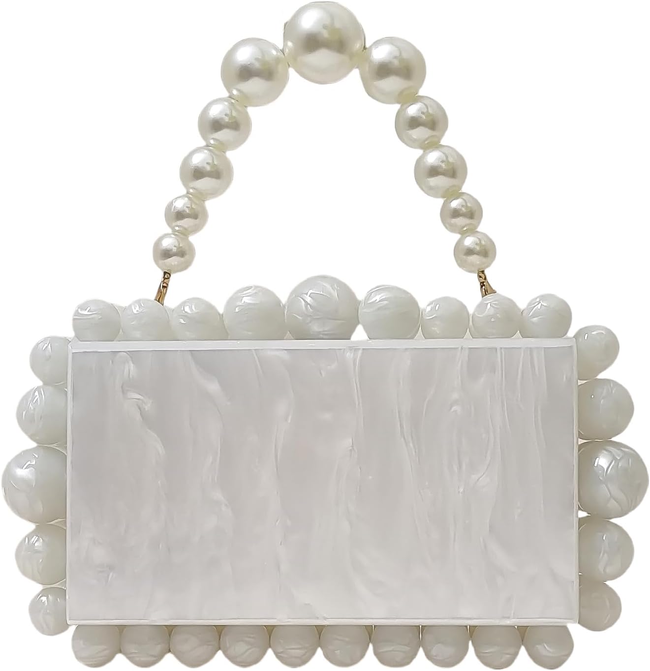 Acrylic Evening Handbag Marble Box Clutch Purse Women Beaded Party Prom Cocktail Bag