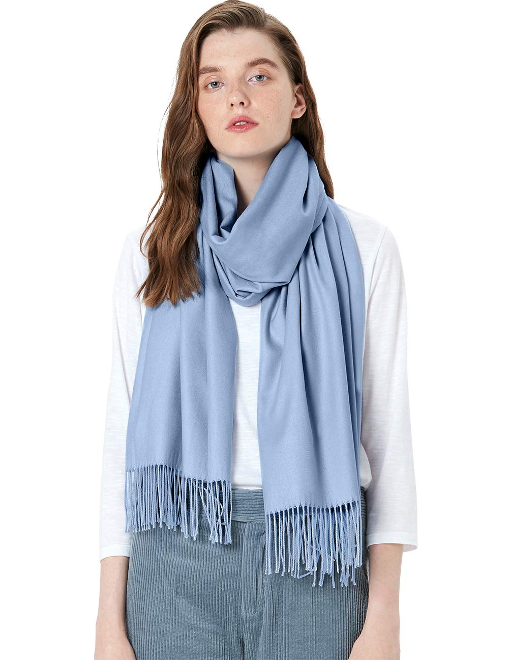 maamgicScarves for Women Pashmina Shawl Wrap Wedding Party Blanket Girls Large Soft Scarves, Light Blue#, One Size