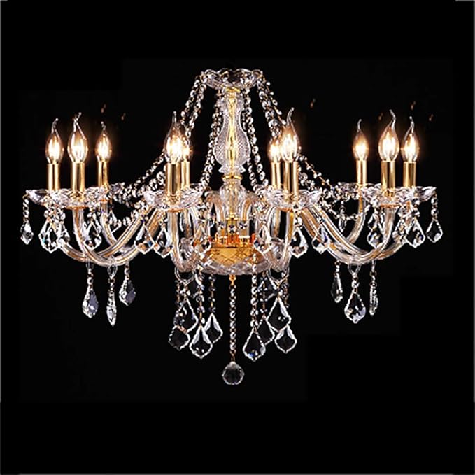 NZDY K9 kristallen regendruppels kroonluchter verstelbare vintage klassieke hanger lamp 8 lampen kroonluchter voor keuken eetkamer woonkamer goud 10 lampen