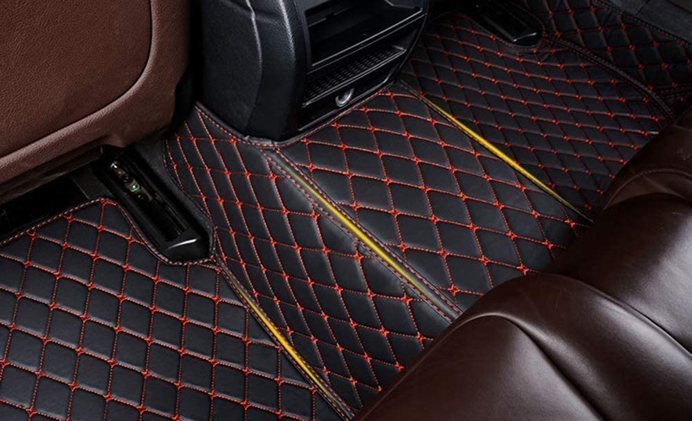 Alfombrillas universales para Coche, Ajuste Individual para la mayoría de Modelos, Piel sintética, Impermeables, Color Rojo, 1 Juego