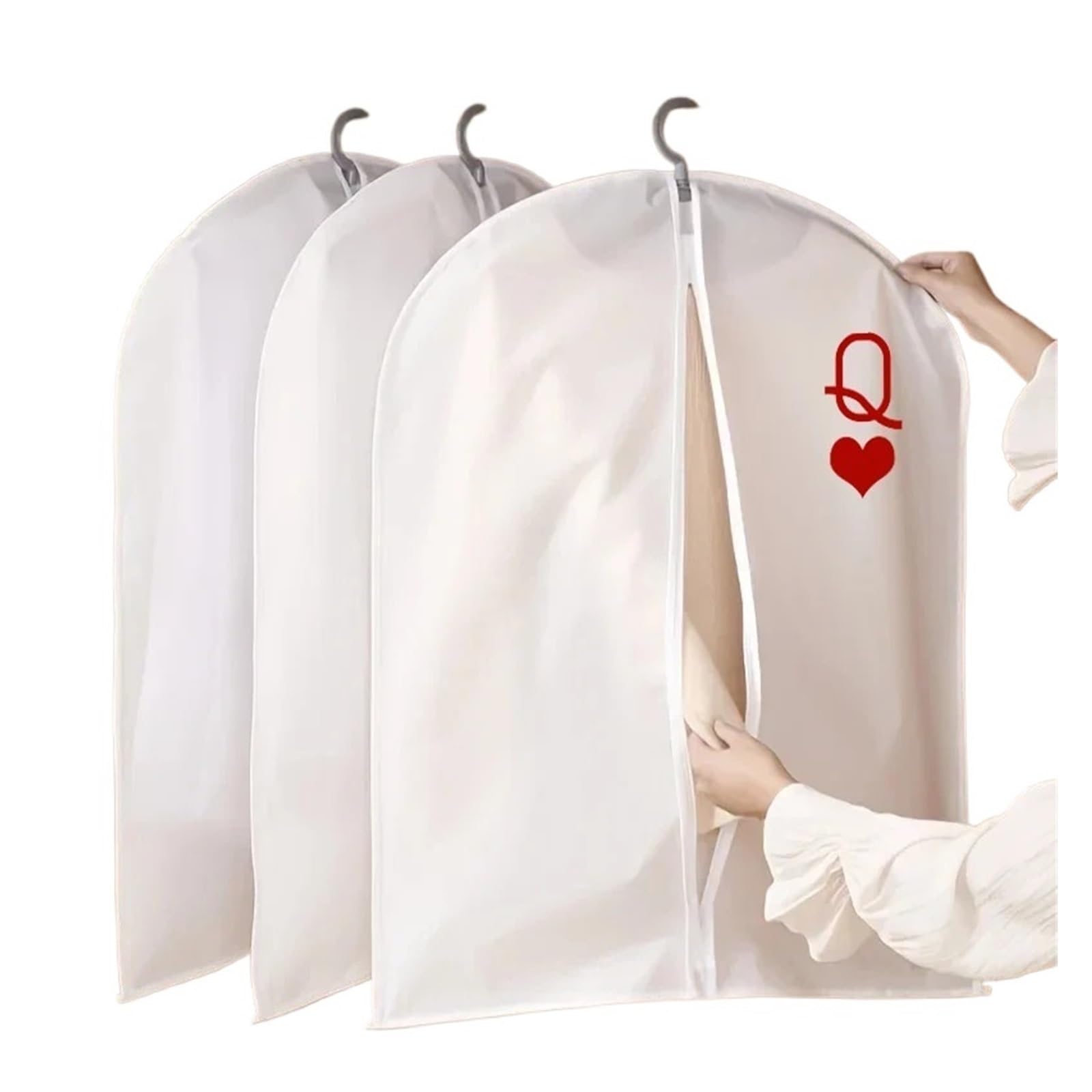 clothes dust bag Dust Proof Garment Protector Cover Bag Enclosed Clothes With Zipper Bags Hanging Storage for home(60x100,2 PCS)