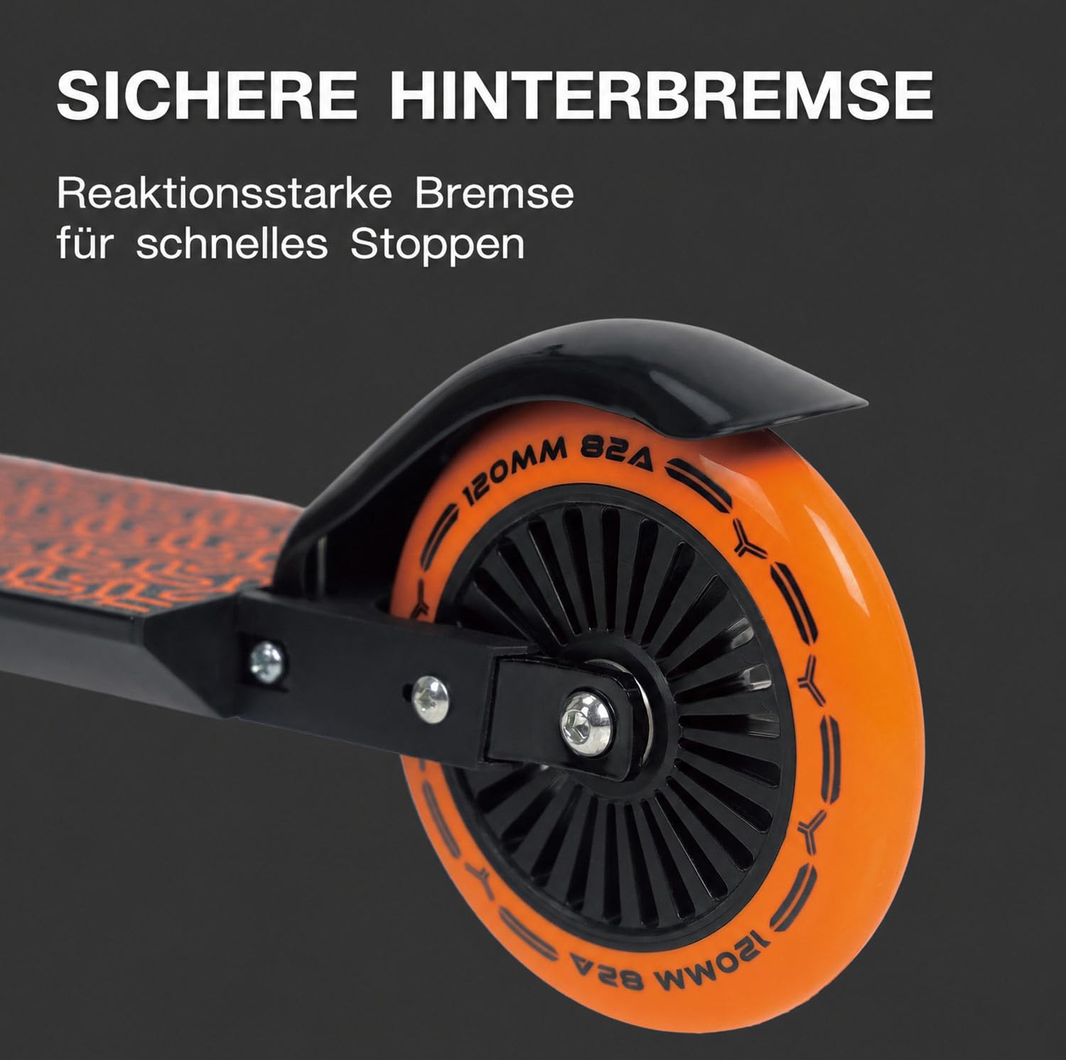 Lamborghini Roller Kinder 5+ Jahre, 2 Räder Scooter, Orange | Faltbar, Höhenverstellbar, Leichtgewichtig, Rutschfeste Trittfläche & Schaumstoffgriff