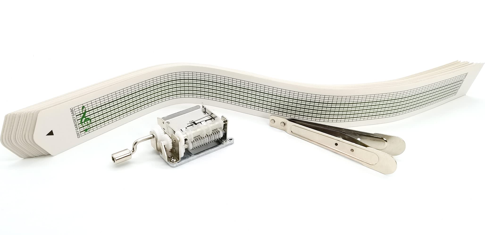Kit de caja de música de bricolaje y perforadora con 30 cintas para componer partituras