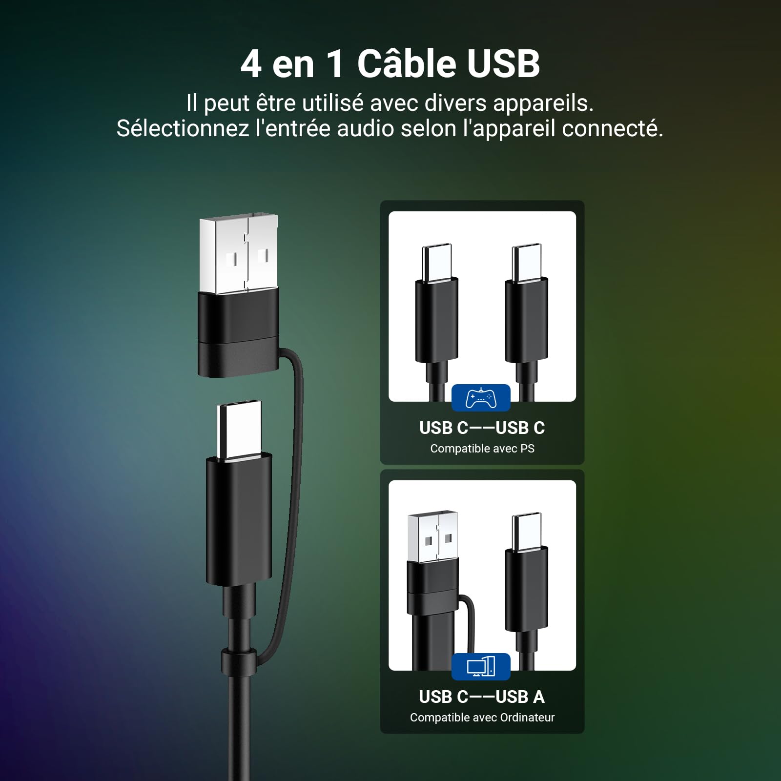 NEEWER UM02 Microphone USB RGB pour Gaming, Streaming et Podcasts; Micro de Bureau Cardioïde à Condensateur avec Réduction de Bruit; Compatible avec iPhone iPad Mac PC Android PS5/PS4 Pro/PS4