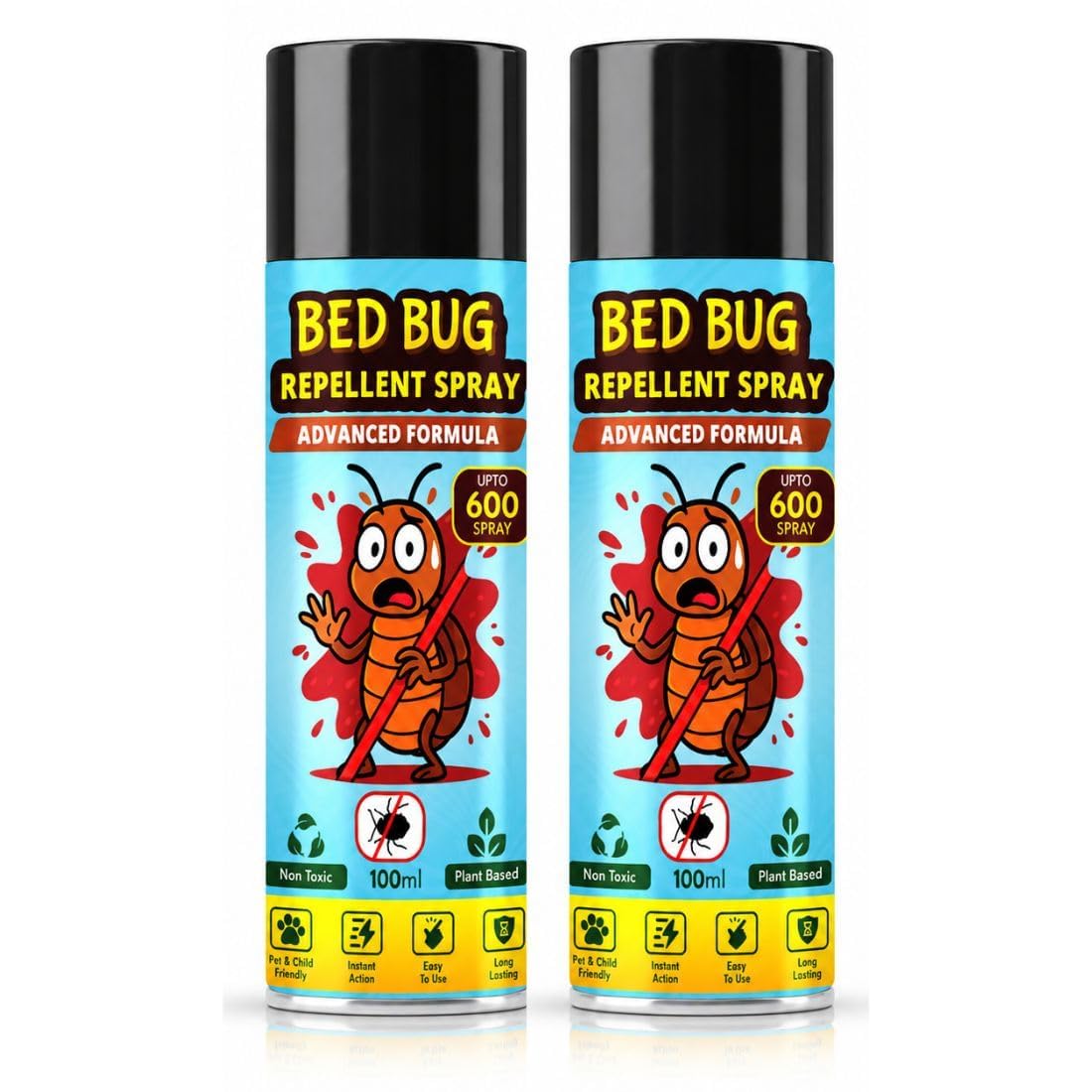 Bed Bug Repellent Spray for Mattress & Home | Bedbug Control Sprays for Beds, Sofa, Furniture, Wardrobe & Room Corners | Khatmal Repellent Spray for Indoor Use | Easy to Use (Pack Of 2)-image-1
