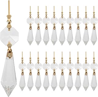 VILLCASE 20pcs Hanging Crystal, Crystal Chandelier Icicle Crystal Prisms, Crystal Suncatchers Beads Chain Sphere Chandelier Lamps Light Pendant Curtain Wedding Decoration