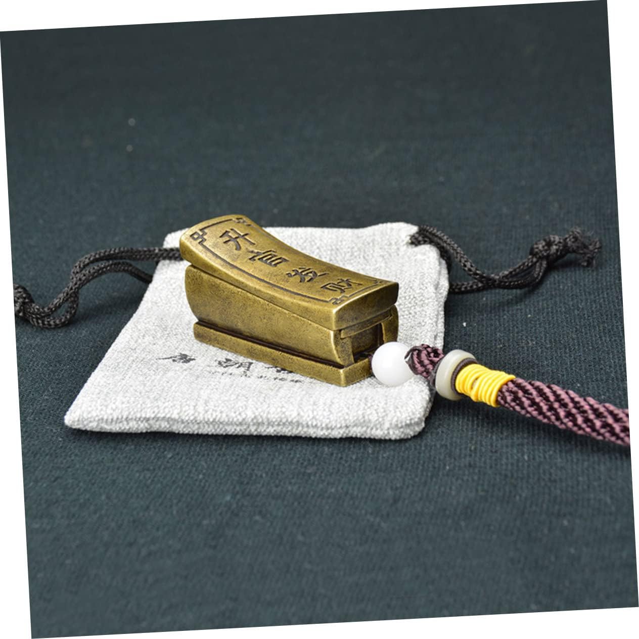 BESTOYARD 1pc Brass Coffin Brass Sculpture Desktop Decor Ornament Chinese Mini Coffin Brass Fengshui Coffin Fengs Hui Ornament Car Small Desktop Decor Lucky Office Candy Box, 5.1x2.6cm, Golden