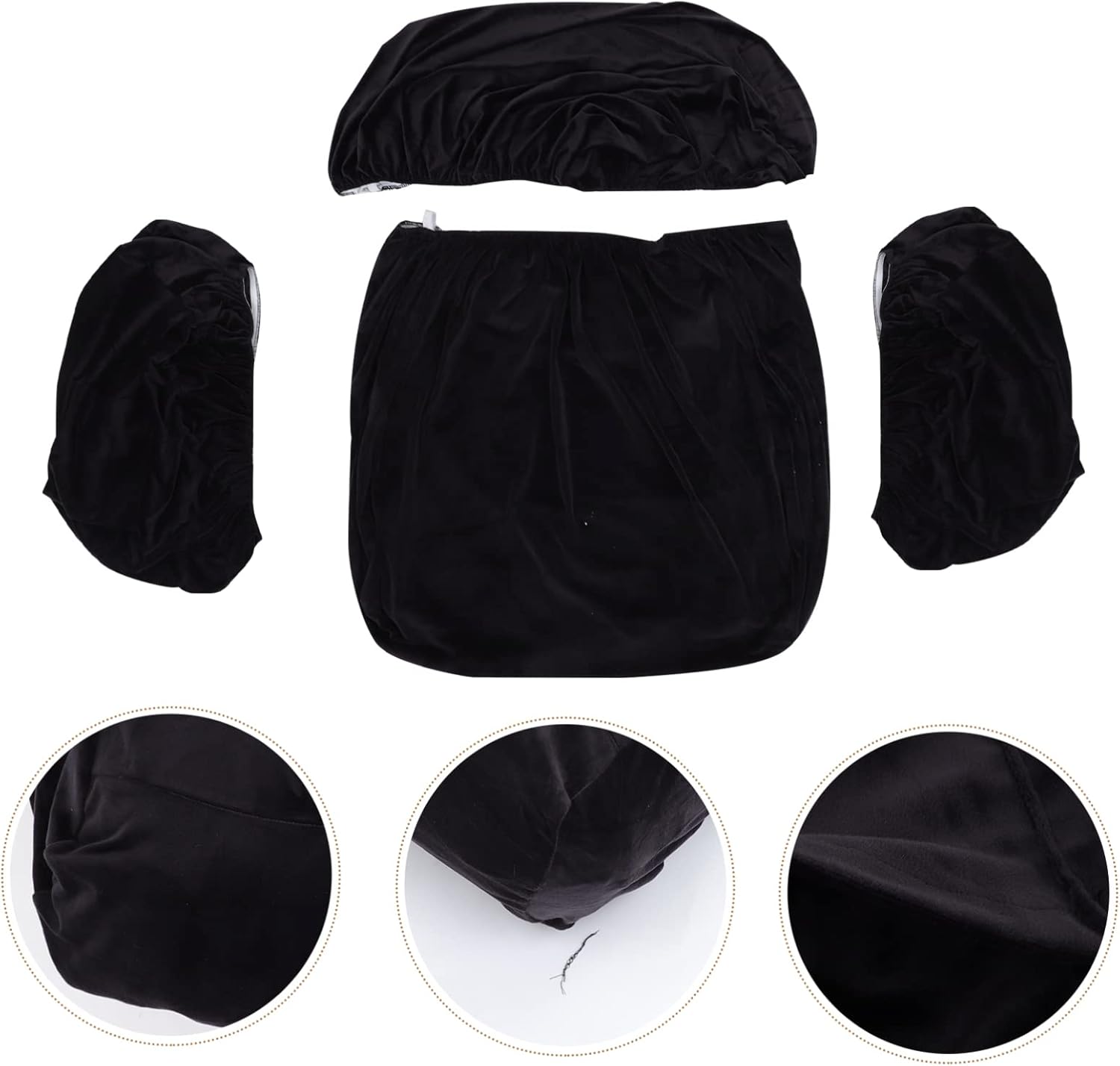 1set Recliner Sofa Cover Stretch Slipcover Side Pocket High Elasticity Easy to Install for Living Room Furniture Black Set