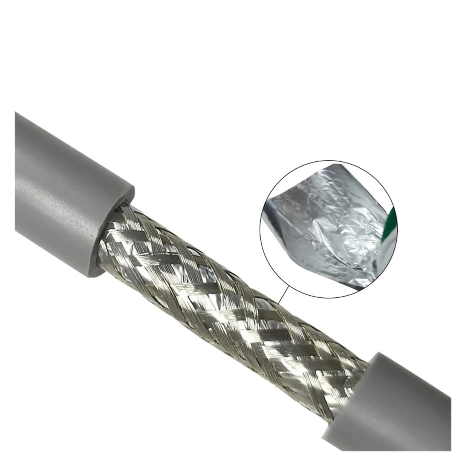 Przewód izolowany kablem CNC z podwójnym ekranowaniem TRVVP | Szary rdzeń 2-8 odporny na olej termiczny 17 -24AWG do automatyki przemysłowej (17 AWG1mm2,4-rdzeniowy 5 metrów)