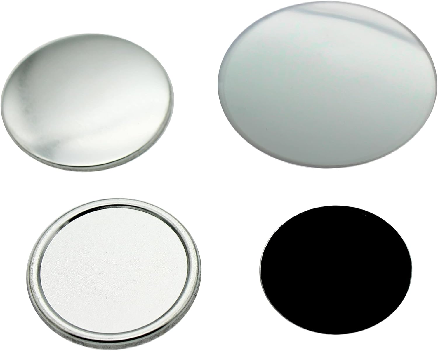 ChiButtons 44mm Metric Rubber Magnet Fridge Button 100 Sets with Magnet, Upper Shell, Mylar Film & Metal Cover (Official ChiButtons Supplies)