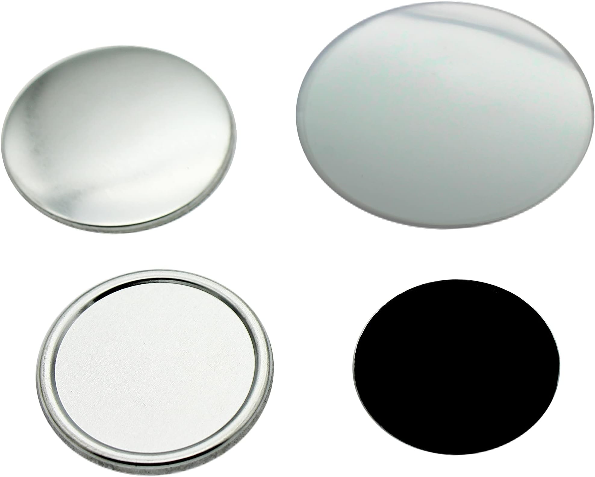 ChiButtons 44mm Metric Rubber Magnet Fridge Button 100 Sets with Magnet, Upper Shell, Mylar Film & Metal Cover (Official ChiButtons Supplies)