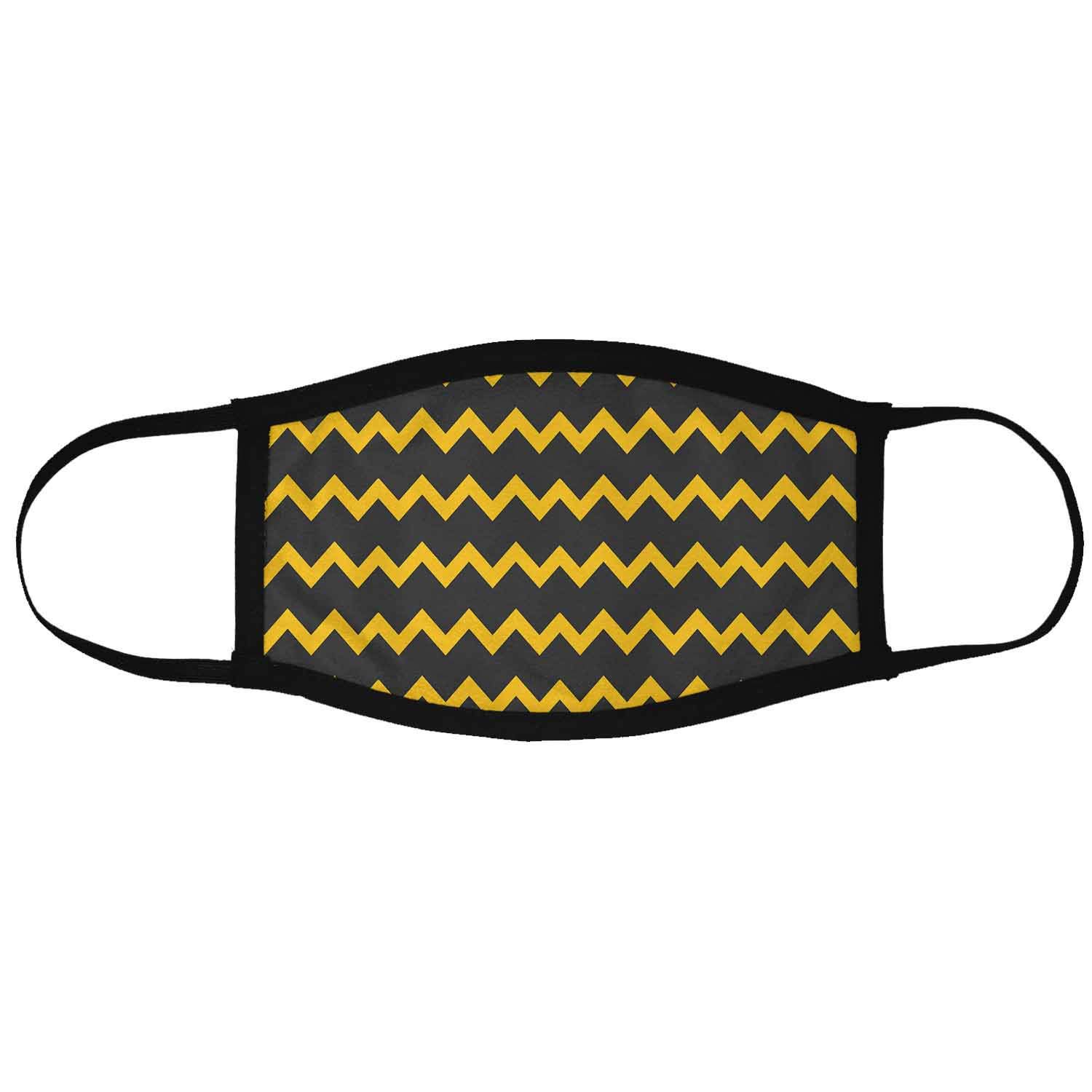 MADANYU Face Mask 3 Layer Printed Reusable Washable Cloth Face Mask - Designer Trendy Unisex - Zig Zag Stripes