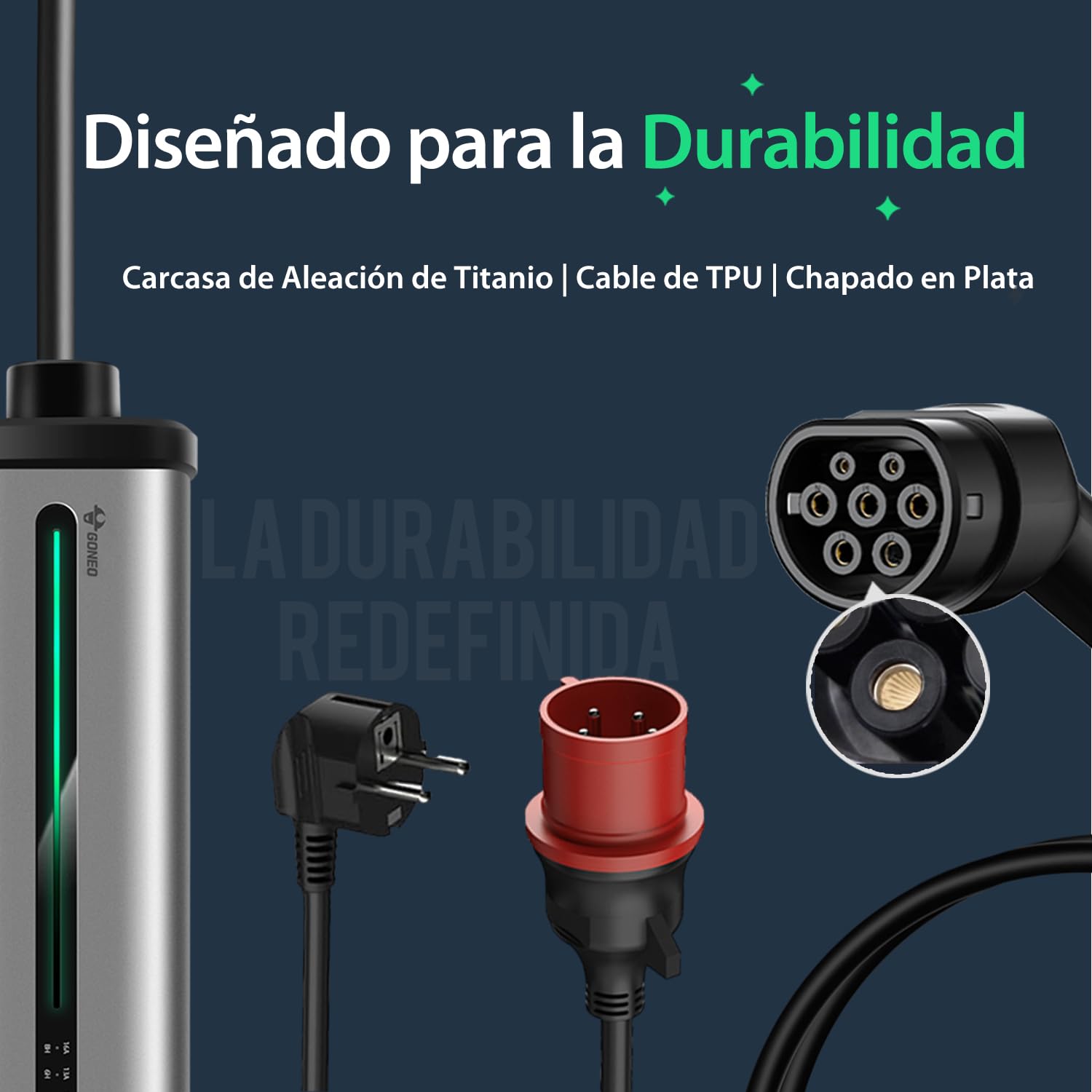 Cargador Coche Electrico Tipo 2 11Kw/7m Trifasico Cable de Carga de Vehículo Eléctrico 8-16A IP66 de Cargador de Vehículo Eléctrico con Enchufe Schuko UE y Enchufe CEE para Model Y/3Q3 y Otros EV/PHEV
