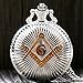 New Brand Mall Engraved Freemasonry Masonic Silver Finish Quartz Pocket Watch with Chain