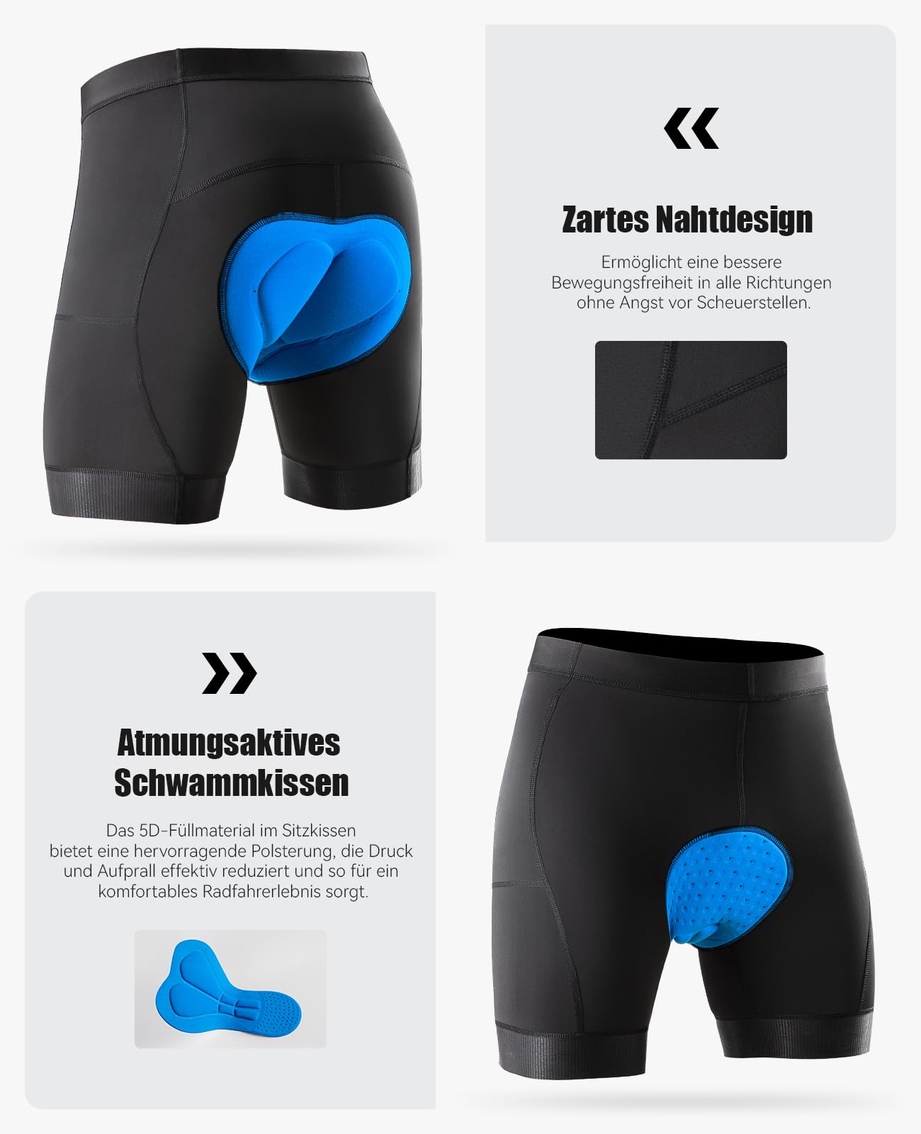 Niksa Pantalones de ciclismo para hombre con acolchado 5D, pantalones cortos de ciclismo transpirables con bolsillos