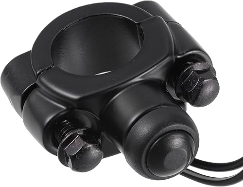 Miniatura 5 de X AUTOHAUX 1 unids 78 "motocicleta manillar control cuerno arranque interruptor botón con conectores aleación de aluminio negro