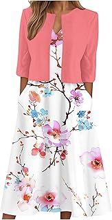 Vestido casual de mujer con cuello en V con chaqueta corta para el día a día, citas, vacaciones - cómodo y elegante para cualquier ocasión