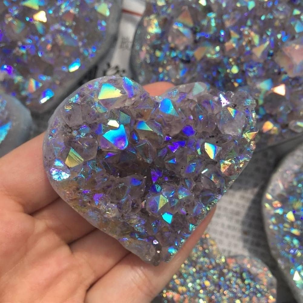 天然水晶の原石 天然水晶天然アメジスト水晶クラスターハート型ホームオフィス装飾 JIZTGEDM
