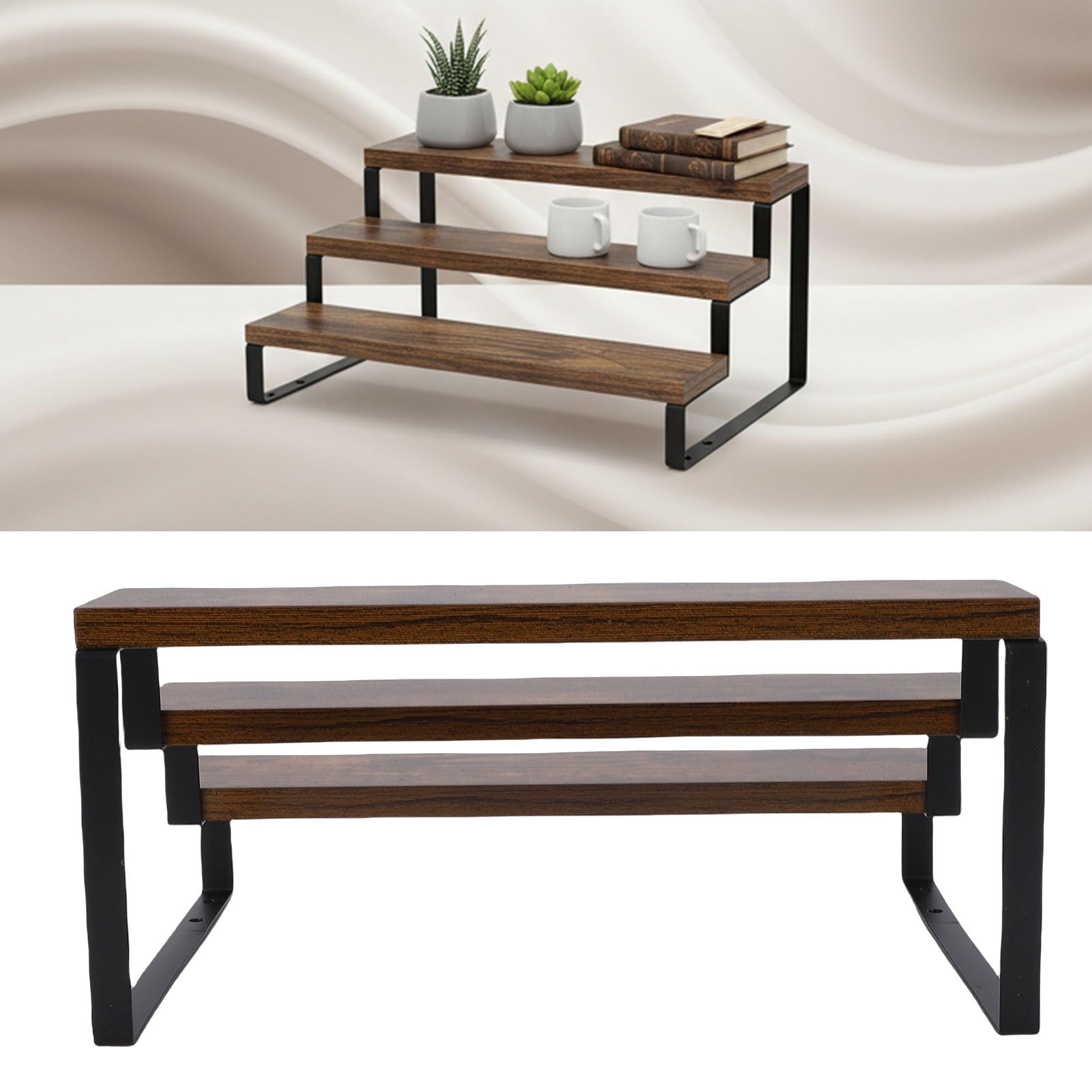Supporto Espositivo in Legno a Gradini Organizer per Profumi, Scaffale