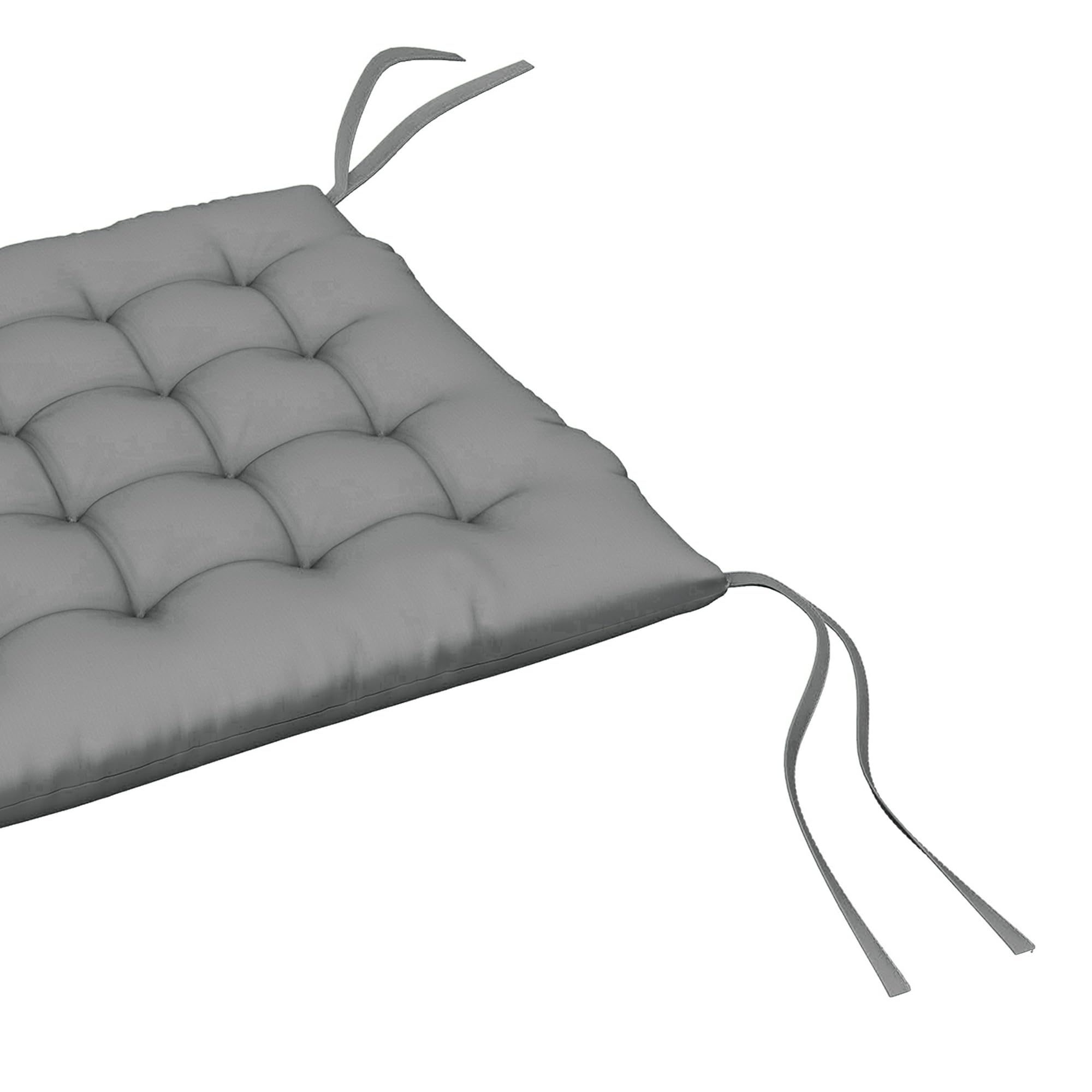 Outsunny Lot de 6 Coussins de Chaise Jardin Capitonné 42x42cm Gris Foncé | Coussins Extérieur, Grand Confort, avec Attaches, Galette Chaise Exterieur