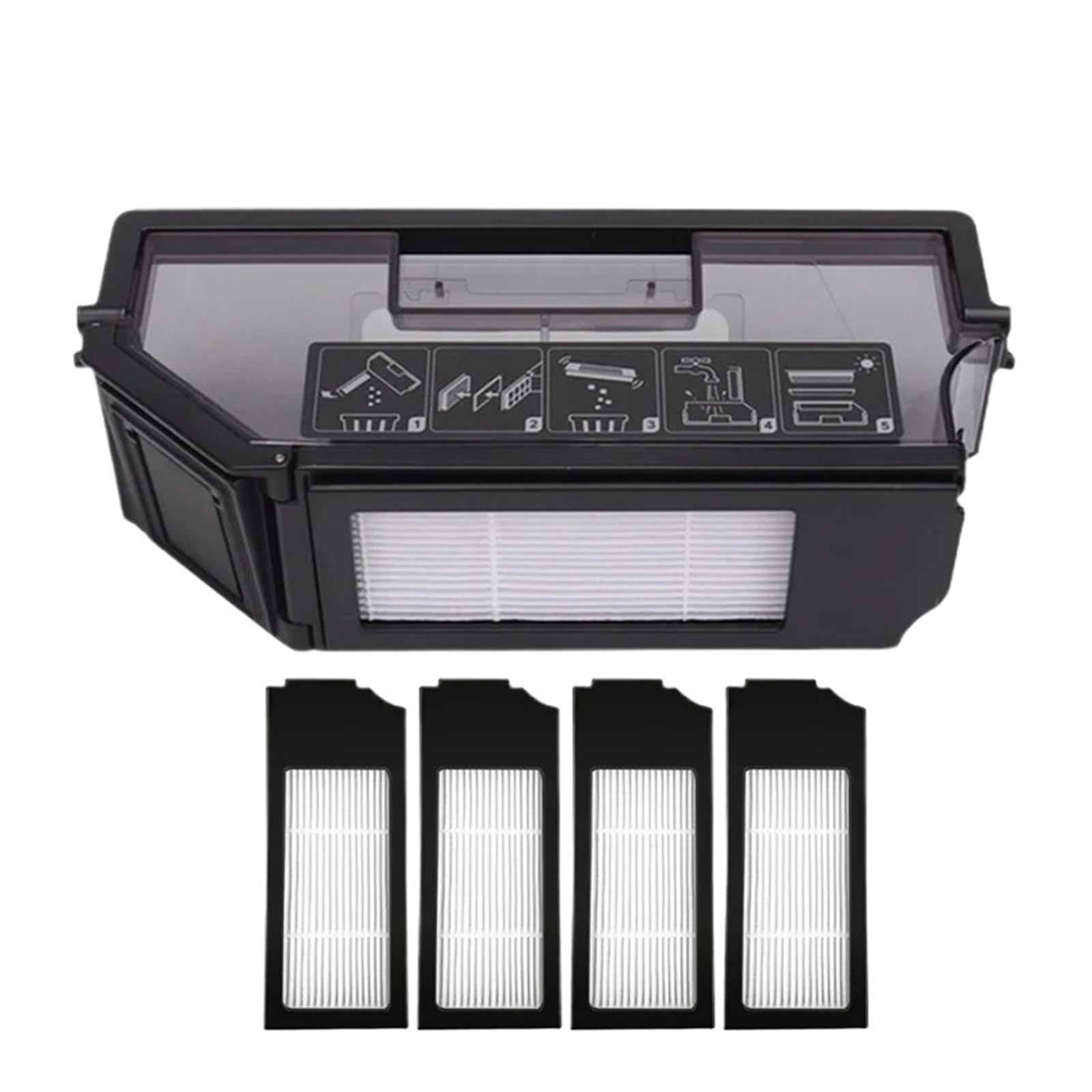 Robot Vacuum Cleaner Dust Bin HEPA Filter，Compatible For Ecovacs， T10(SET2)