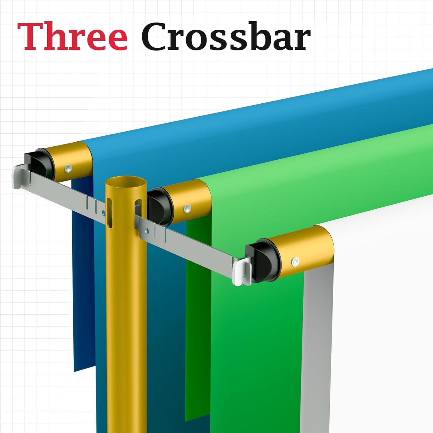EMART Backdrop Stand Heavy Duty 12x10Ft,Three Crossbar Pipe and Drape Photo Background Support Kit, Adjustable Metal Frame with Flat Base for Wedding Birthday Party Decorations-Gold
