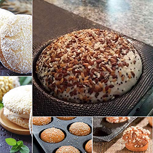 Hamburger Bun Pan Non Stick Silicone Hamburger Bun Mold for Baking Silicone Hamburger Bread Forms Great Perforated Bakery Molds for Gluten Free Buns