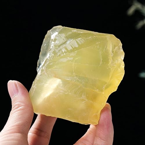 Apengshi 1 piedra curativa de cristal natural de citrino crudo de 0.22 a 0.33 libras, piedras preciosas de cristal en bruto para pulir, pulir,