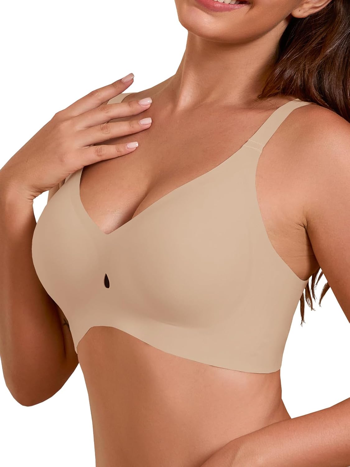 COCOMARTS Jelly Bras for Women No Underwire Seamless Push Up Bra Full Support Comfort Bralettes Wireless Plunge Everyday Bra - Image 2