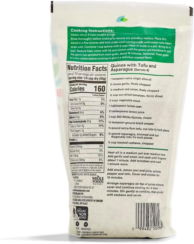 , Organic White Quinoa, 16 Ounce