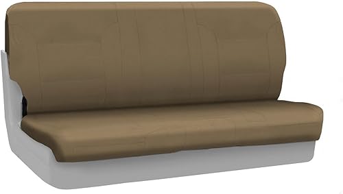 Coverking Funda de asiento de banco sólido delantero de ajuste personalizado para modelos seleccionados Ford F-Series - Taladro de polialgodón