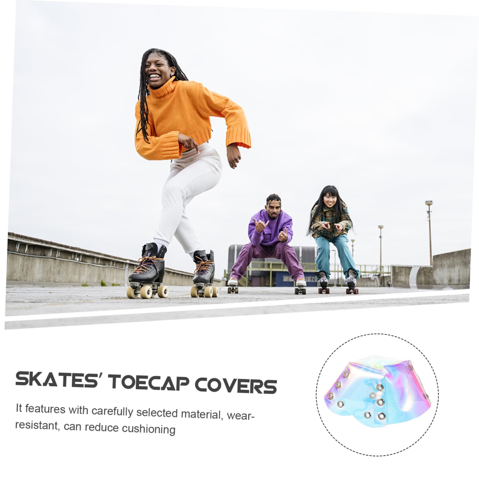 Abaodam Custodia in Pelle di pattina Pattini da Skate Pattinaggio Pattini a rulli coperture protettori Pattinare Protezioni per Le Dita dei Pattini a rotelle Pattino a rotelle PVC