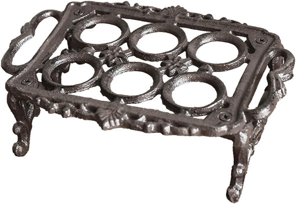 Elegant Retro Cast Iron Rooster Shape Eggs Display Stand for Farmhouses Kitchens Counter Decors with Easy Wipe Cast Iron Eggs Holder