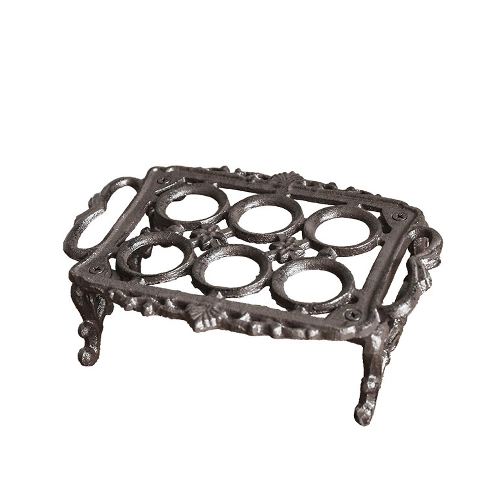 Easy Cleaning Surfaces Cast Iron Rooster Eggs Holder Retro Design Farmhouses Kitchens Counter Organizers Storage Rack Retro Rack