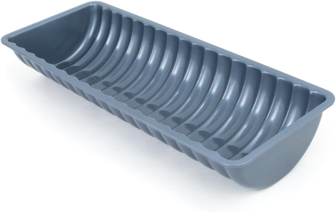 Molde para pasteles antiadherente Fox Run, molde para pan rehrucken/almendras 4.75" x 12.25" | Molde para pastel largo | Molde para pan estriado | Molde para pasteles antiadherente de fácil liberación | Gadget para hornear | Lata para hornear troncos de Navidad y almendras