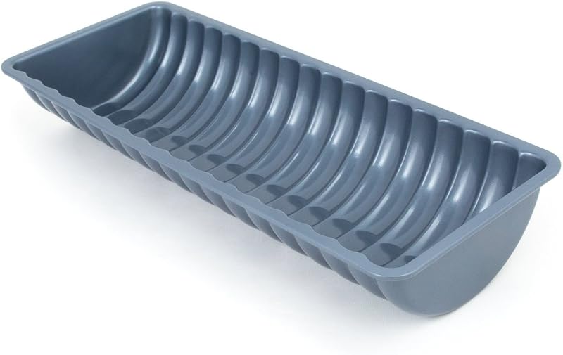 Molde para pasteles antiadherente Fox Run, molde para pan rehrucken/almendras 4.75" x 12.25" | Molde para pastel largo | Molde para pan estriado | Molde para pasteles antiadherente de fácil liberación | Gadget para hornear | Lata para hornear troncos de Navidad y almendras