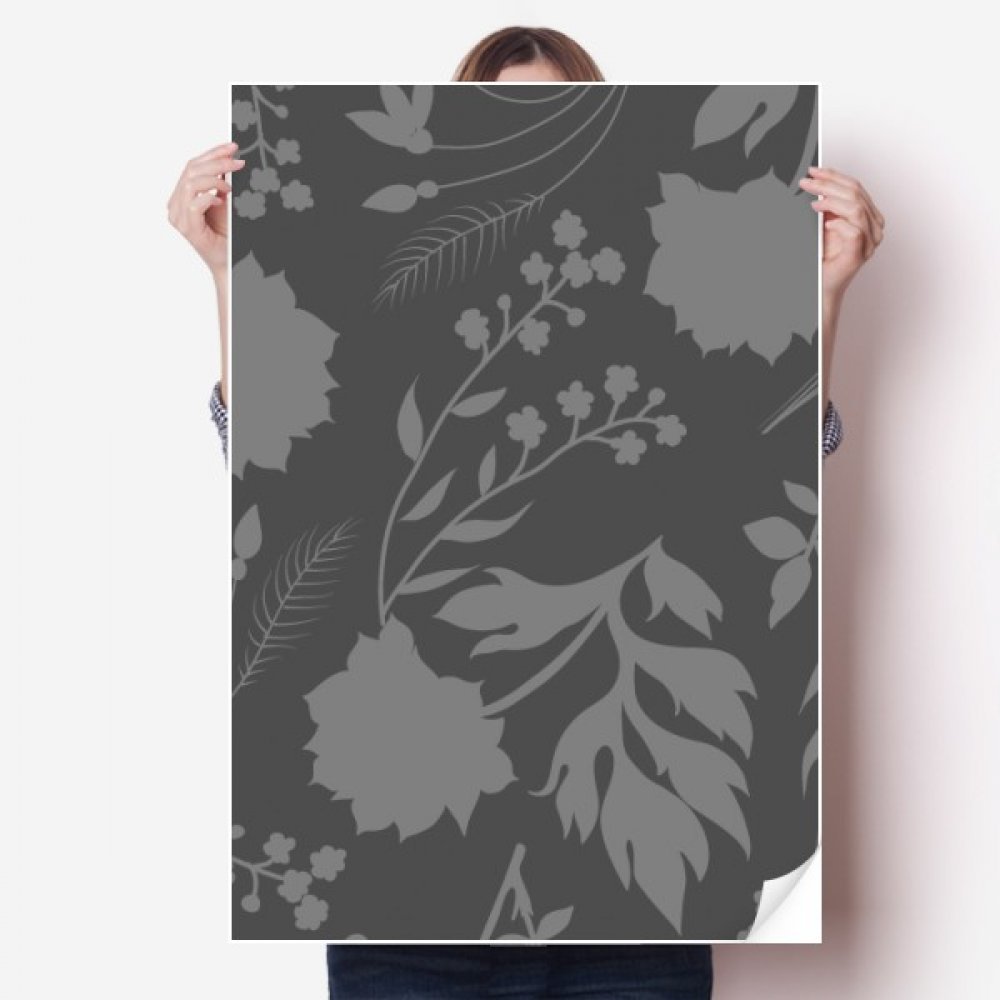 Autocollant mural vinyle poster botanique grand format 80x55cm papier peint chambre