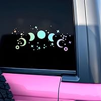 Funny Moon Phases Car Decal 8" Vinyl Sticker - Waterproof Celestial Affirmations Bumper Decal, Bookish Humor Gift for Car Lovers