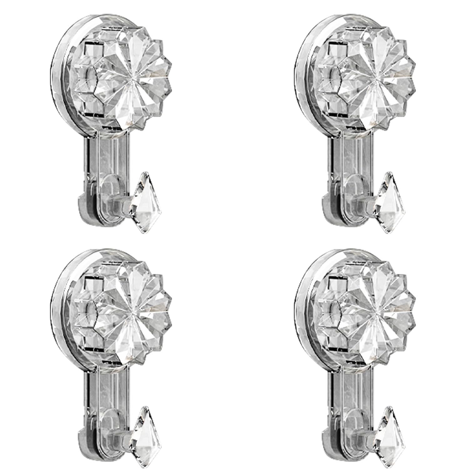 YUNYU 4Pcs Heavy-Duty Suction Hooks – No Drill Adhesive for Walls, Glass & Tiles | Securely Holds Towels, Robes, Utensils, Plants in Bathroom, Kitchen, Living Room